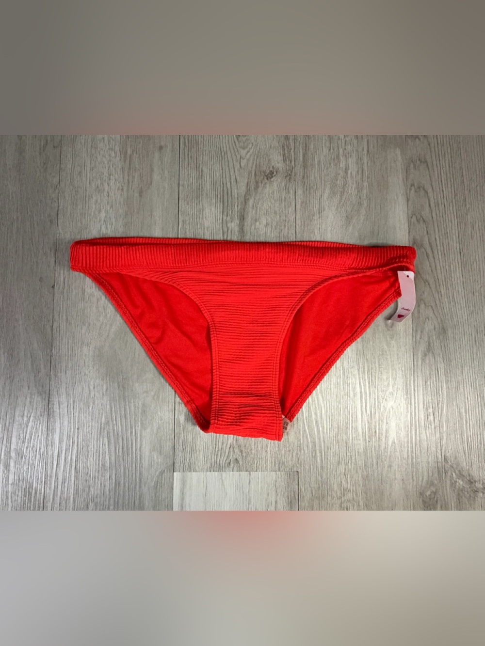 Xhilaration Women’s Red Ribbed Solid Bikini Swim Bottom Stretch XL Regular NWT.